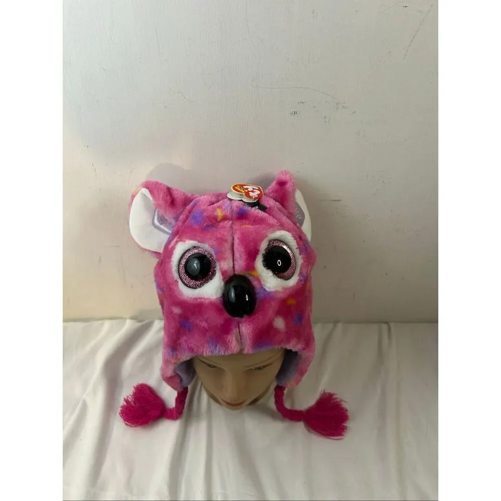 Ty Beanie Boo‎ hat Kasey Pink braids hard eyes